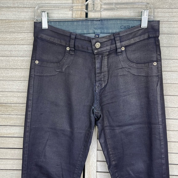 CARMAR Dark Blue Wax Coated Jeans-28 - Picture 2 of 3